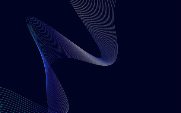 Vague Avec Ombre Abstrait Lignes Dégradé Bleu Sur Fond Illustration — Image vectorielle