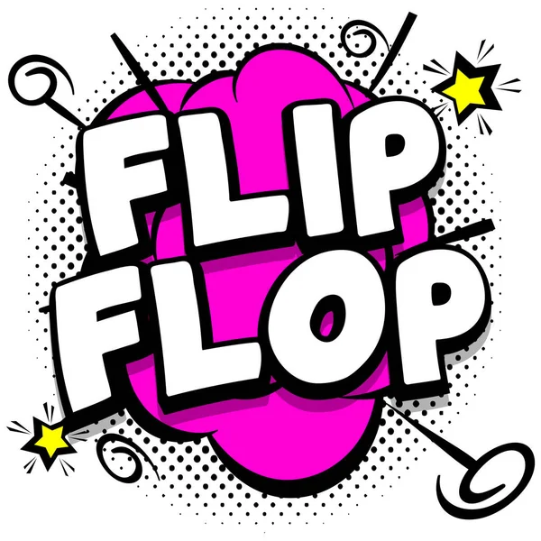 Flip Flop Modelo Brilhante Cômico Com Bolhas Fala Quadros Coloridos —  Vetores de Stock