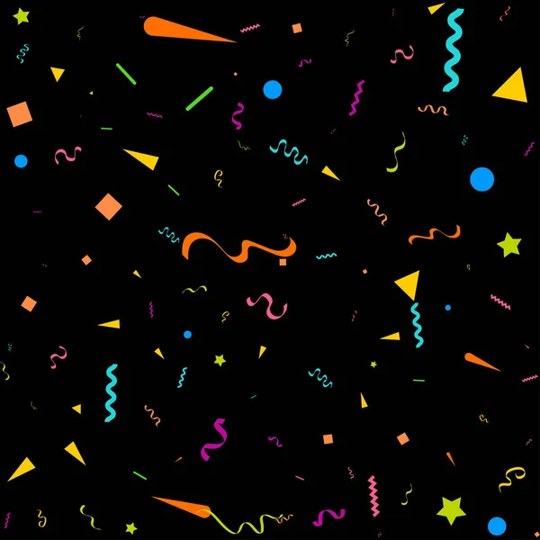 Confetti Design Conceito Modelo Feriado Feliz Dia Black Background Celebration — Vetor de Stock