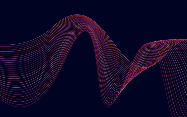 Волна Многих Цветных Линий Абстрактные Волнистые Полосы Фон Изолированные Векторные — стоковый вектор