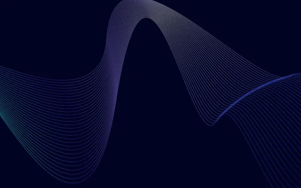 Welle Mit Schatten Abstrakte Blaue Verlaufslinien Auf Einem Hintergrund Vektor — Stockvektor