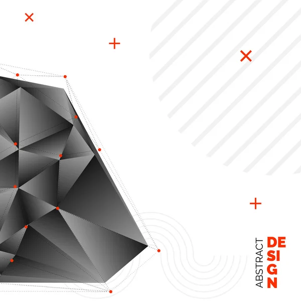 Sfondo Nero Vettoriale Sfocato Triangolo Design Sfondo Geometrico Stile Origami — Vettoriale Stock