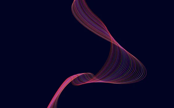 線でカラフルな光沢のある波 曲線状の波線 滑らかな縞模様 デザイン要素 ベクトルイラスト — ストックベクタ