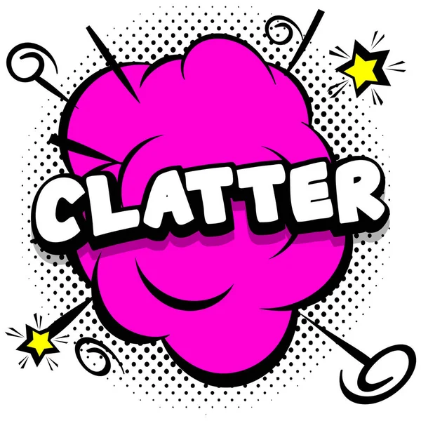 Clatter Comic Bright Template Speech Bubbles Colorful Frames Vector Illustration — Stock Vector