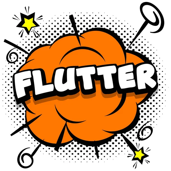 Flutter Comic Bright Template Speech Bubbles Colorful Frames Vector Illustration — Stock Vector