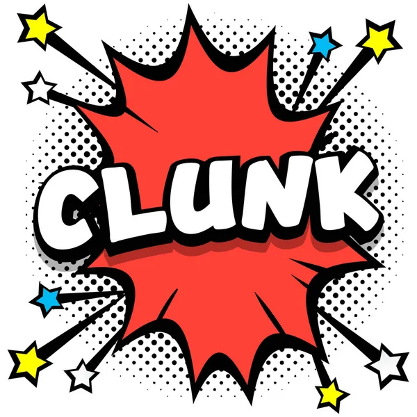 Clunk Pop Sanat Çizgi Roman Konuşma Baloncukları Kitap Ses Efektleri — Stok Vektör