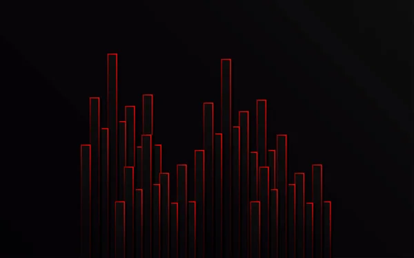 Abstrakt Rött Ljus Linjer Rörhastighet Zoom Svart Bakgrund Teknik Vektor — Stock vektor