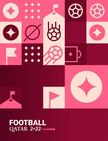 Geometric Poster Football Doha Qatar 2022 Creative 足球网络传单模板背景向量说明 — 图库矢量图片