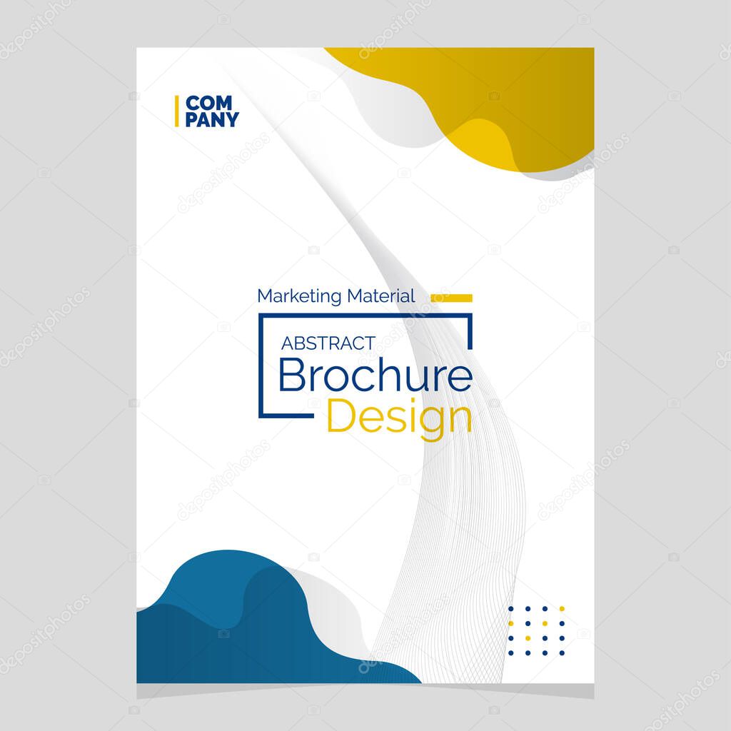 Abstract Brochure Design. Liquid Shape Blob Design Element. Marketing Material Vector Illustration