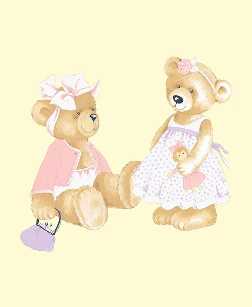 Illustration de mode de l'ours élégant . — Image vectorielle