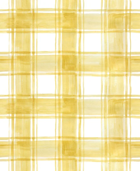 Plaid aquarelle jaune — 图库照片