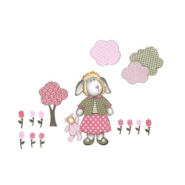 sevimli koyun patchwork seti