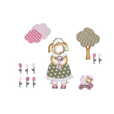 sevimli koyun patchwork seti