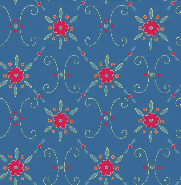 Schéma floral à carreaux — Image vectorielle