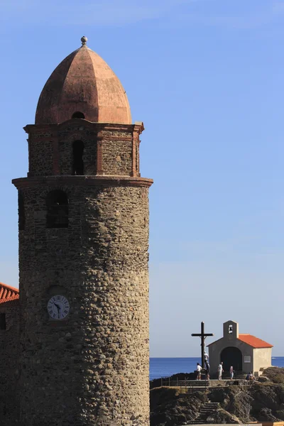 Torre sineira e capela de Collioure - França — Fotografia de Stock