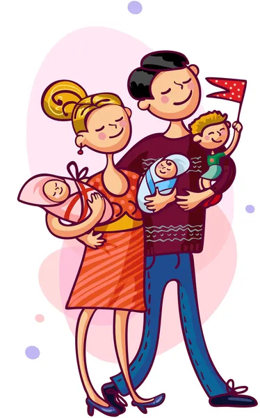 Familia feliz — Vector de stock