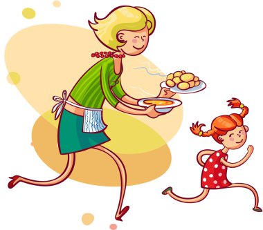 Anne beslenme kızı