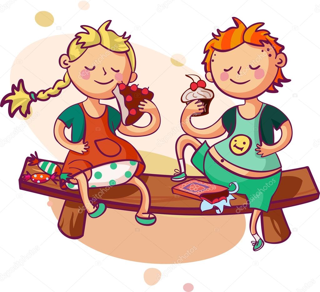 Девочка ест ватрушку картинка