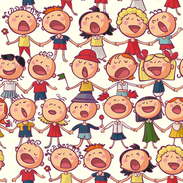 Kids singing — Stock Vector