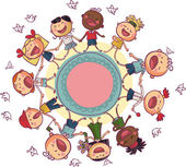 Children in Circle — Stock Vector © lenmdp #2755135