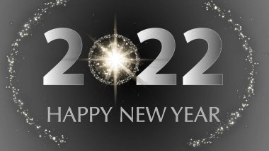 Altın ışıklı arka planlı mutlu yıllar 2022