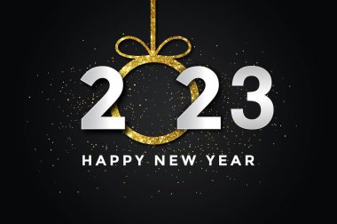 Mutlu yıllar 2023 Siyah arka plan 