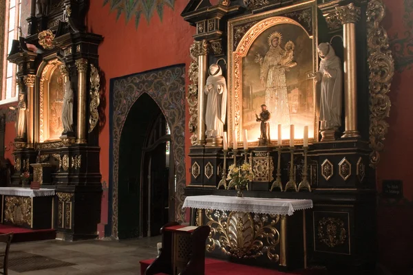 The interior of a Gothic church, Poland. — Stock Photo, Image