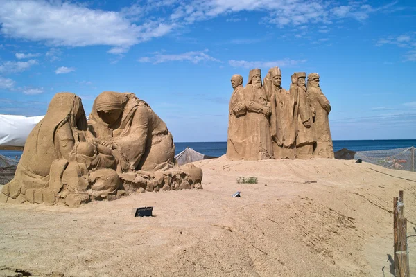 Sculptures made of sand. — Stock Photo, Image