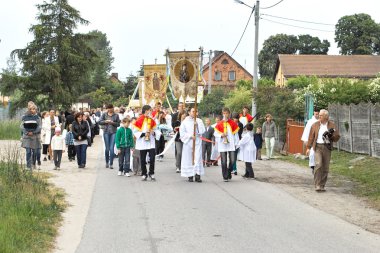 Religious procession at Corpus Christi Day. clipart
