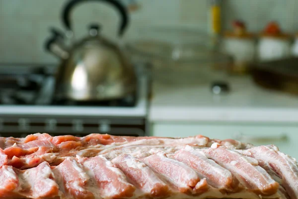 Bacon in cucina . — Foto Stock