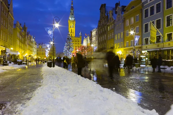 Éjszakai kilátás gdansk. — Stock Fotó