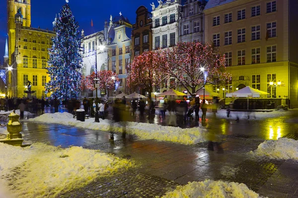 Vista nocturna de Gdansk . — Foto de Stock