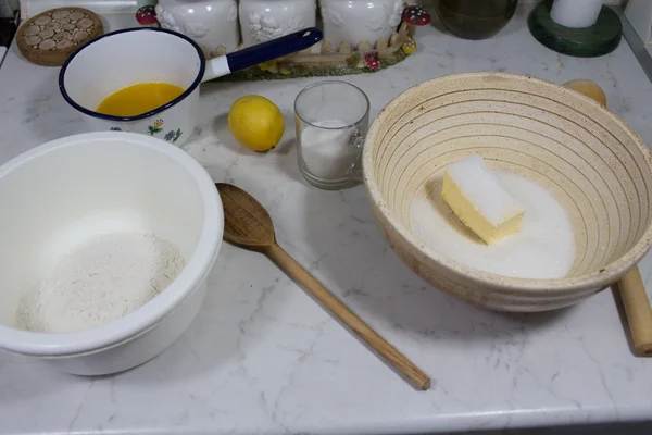 Preparar tarta de queso con streusel . — Foto de Stock