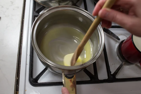 Voorbereiding van lasagne. — Stockfoto