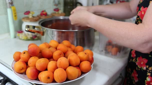 Mermelada de albaricoque . — Vídeo de stock