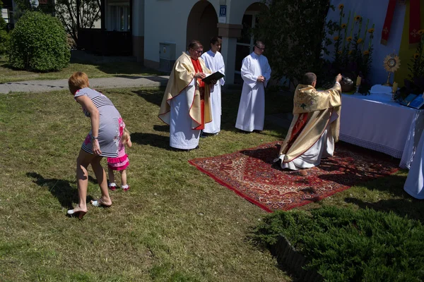 Procesja religijna w dzień Bożego ciała. — Zdjęcie stockowe