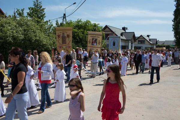 Religiös procession på corpus christi dag. — Stockfoto