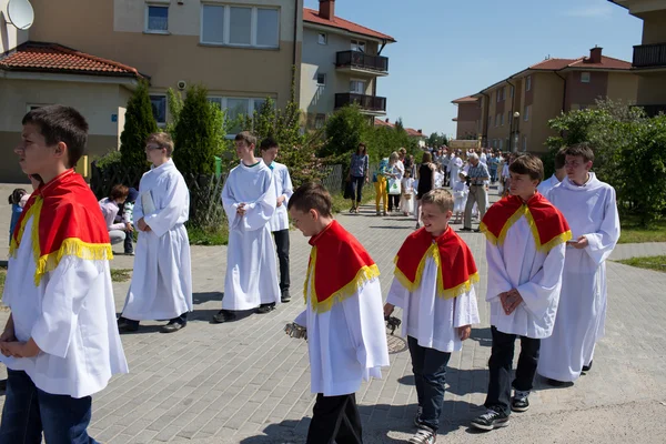 Religious procession at Corpus Christi Day. — Stock Photo, Image