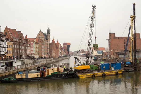 Reconstruction of quays in the city center. — Stock Photo, Image