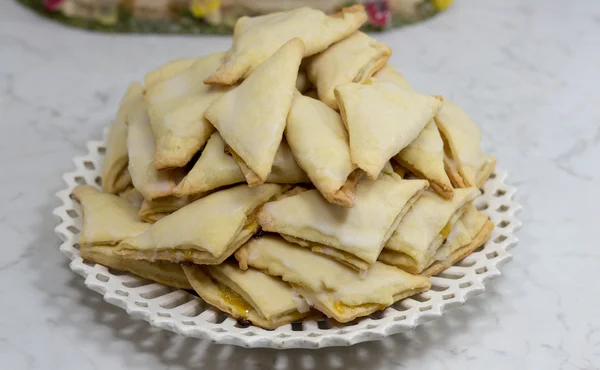 Cone cakes with jam.