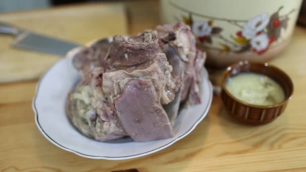 Gelatina di carne fredda . — Video Stock