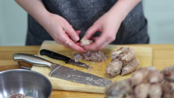 Carne de gelatina fría . — Vídeo de stock