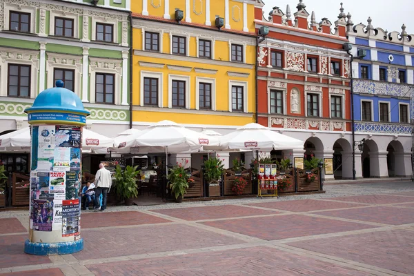 Mercado principal em Zamosc . — Fotografia de Stock