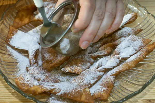 Crunch cakes called faworki. — Stock Photo, Image