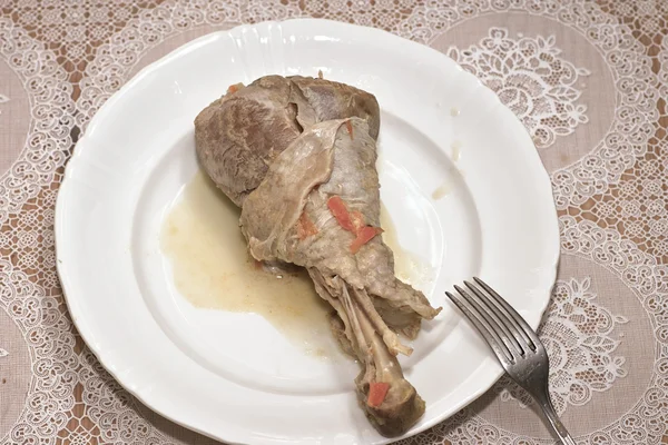 Carne de peru com sopa de pepino . — Fotografia de Stock