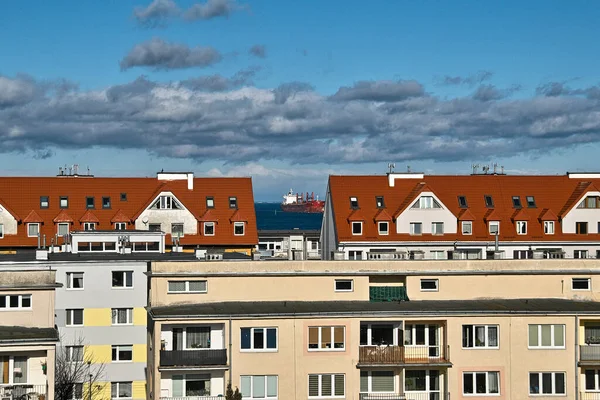 Ship Entrance Port Gulf Gdansk Baltic Sea Poland Europe — Stock Photo, Image