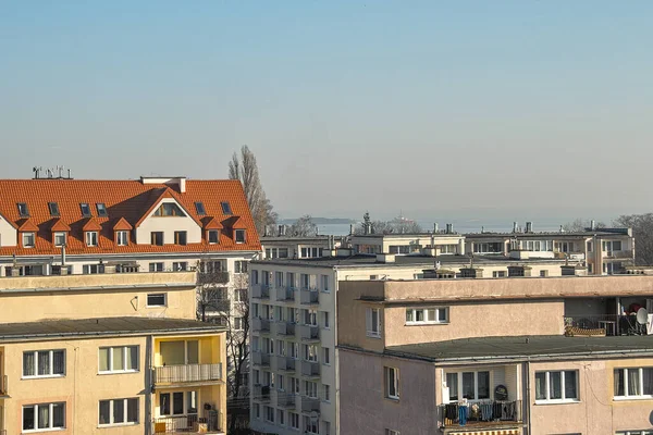 Sabah Görüşürüz Limanın Gemi Girişi Gdansk Brzezno Baltık Denizi Gdansk — Stok fotoğraf