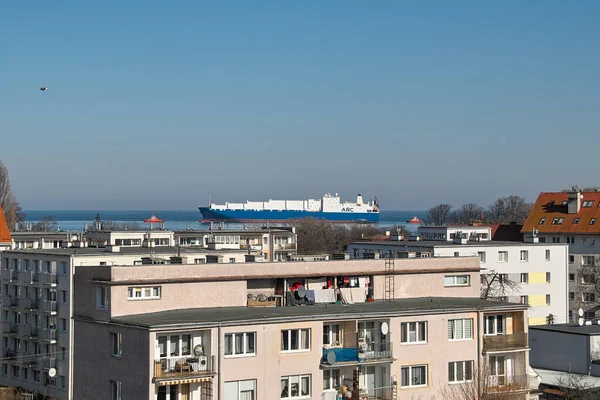 Morgenochtend Ingang Van Haven Gdansk Brzezno Oostzee Golf Van Gdansk — Stockfoto