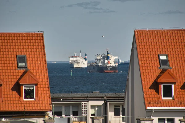 Mattinata Ingresso Della Nave Porto Danzica Brzezno Mar Baltico Golfo — Foto Stock