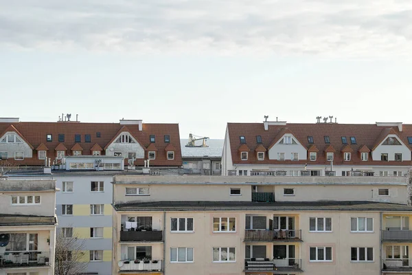 Morgon Bitti Fartygets Ingång Till Hamnen Gdansk Brzezno Östersjön Gdanskbukten — Stockfoto